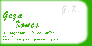 geza koncs business card